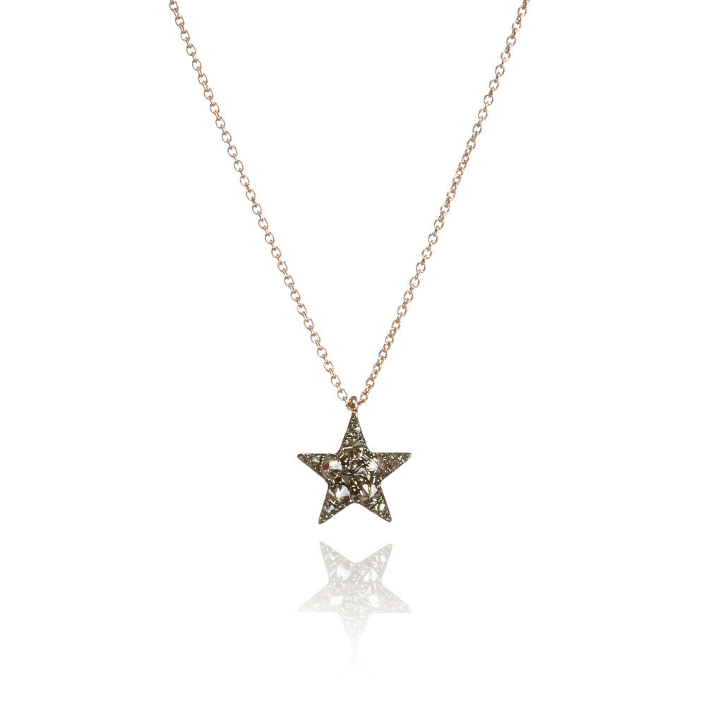 Love Diamonds 18ct Rose Gold Diamond Star Necklace | Annoushka jewelley